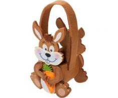 Osterkorb Hase aus Filz braun