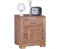 "Akazien Nachttisch "Gina" Massivholz, mit 1 Schublade+Tür 50x40 cm beige"