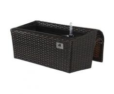 Polyrattan Balkonkasten mit Bewässerungssystem 52x25 cm braun-kombi