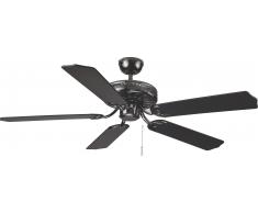 Deckenventilator Black Pearl Schwarz 132 cm mit Zugschnur