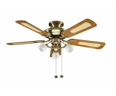 Deckenventilator Mayfair Combi Messing Antik inklusive Leuchte 107 cm