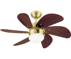 Deckenventilator Turbo Swirl Messing Seidenmatt 76 cm