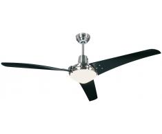 CasaFan Deckenventilator MIRAGE Chrom gebürstet 142 cm Flügel Schwarz mit Licht inklusive Fernbedienung