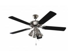 Deckenventilator Steel-Star Schwarz mit Licht 132 cm