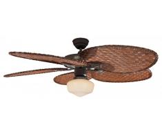 Deckenventilator Classic ROYAL 132 cm Braun / Rattan mit Licht