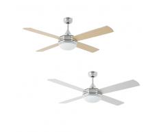 Deckenventilator Icaria Aluminium 132 cm mit Licht