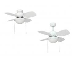 Deckenventilator Kompact Weiß 71 cm mit LED Licht