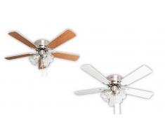 Deckenventilator Kisa Deluxe BN Weiß / Ahorn mit Licht