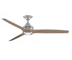 Deckenventilator Spitfire LED 152 cm Chrom / Holz Natur