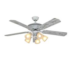 CasaFan Deckenventilator CENTURION Shabby white 132 cm mit Licht mit Zugschnur