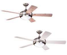 Deckenventilator Ursa Weiß / Pinie 132 cm mit Licht