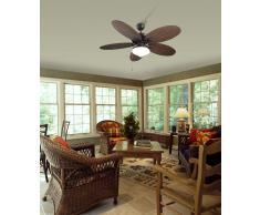 Deckenventilator Phuket Braun inklusive Leuchte 132 cm
