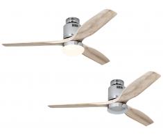 Deckenventilator Aerodynamix Chrom glänzend / Holz