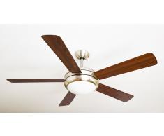 Deckenventilator Ursa Silber / Walnuss 132 cm mit Licht