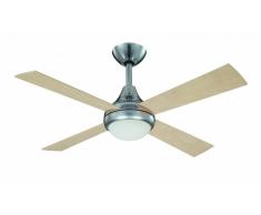 Deckenventilator Sigma Edelstahl 107 cm mit Leuchte