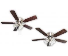 Deckenventilator Kisa Deluxe BN Rosenholz / Walnuss mit Licht