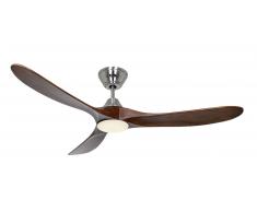Energiespar Deckenventilator Eco Genuino Chrom / Nussbaum mit LED