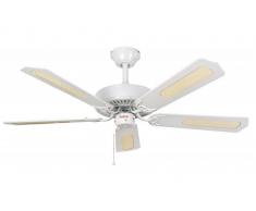 Deckenventilator Classic Weiß Glänzend mit Zugschalter