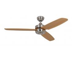 Deckenventilator Night Flight 132 cm Chrom / Buche