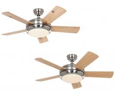 Deckenventilator TITANIUM Chrom 105 cm Buche / Kiefer