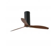 Energiespar Deckenventilator Tube Schwarz / Walnuss