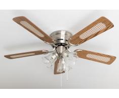 Deckenventilator Kisa Deluxe BN Eiche / Walnuss mit Licht