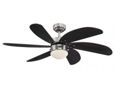 Deckenventilator Turbo Swirl Chrom mit Licht 105 cm