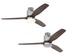 Deckenventilator Aerodynamix Chrom glänzend / Nussbaum