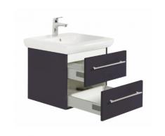 Badmöbel mit Geberit IT! Waschbecken 60 cm 2 Schubladen anthrazit seidenglanz