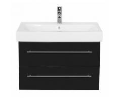 Badmöbel mit Geberit Icon Waschbecken 75 cm schwarz seidenglanz