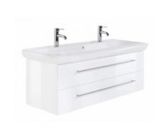 Badmöbel mit Keramag IT! Waschbecken 130 cm Doppel weiss hochglanz