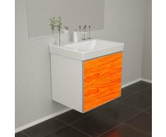Badmöbel Wooden Leucht-Front Eiche Holz mit Villeroy & Boch Waschbecken 55cm