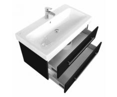 Badmöbel mit Geberit Icon Waschbecken 90 cm schwarz seidenglanz