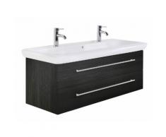 Badmöbel mit Keramag IT! Waschbecken 130 cm Doppel anthrazit gemasert