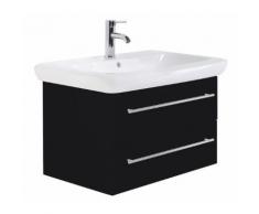 Badmöbel mit Geberit IT! Waschbecken 80 cm schwarz seidenglanz