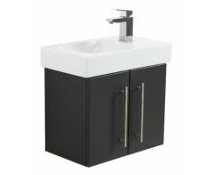 Badmöbel mit Geberit Icon Waschbecken XS 53 cm rechts anthrazit seidenglanz