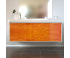 Badmöbel Wooden Leucht-Front Eiche mit Villeroy & Boch Doppelwaschbecken 130cm