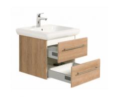 Badmöbel mit Geberit IT! Waschbecken 60 cm 2 Schubladen eiche hell