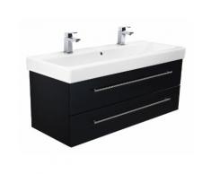 Badmöbel mit Geberit Icon Waschbecken 120 cm schwarz seidenglanz