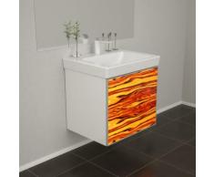Badmöbel Wooden Leucht-Front Apfel Holz mit Villeroy & Boch Waschbecken 55cm