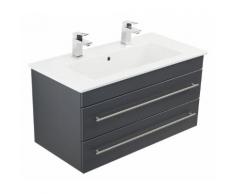 Badmöbel mit Villeroy & Boch Venticello Waschbecken 100 cm Doppel anthrazit