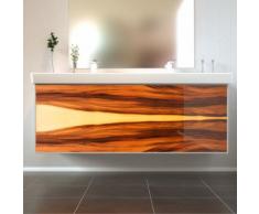 Badmöbel Wooden Leucht-Front Nussbaum + Villeroy & Boch Doppelwaschbecken 130cm