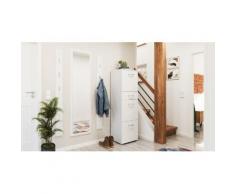 Garderobe Set 052 Neapel 4 tlg Schuhschrank 3 Klappen 12 Paar Weiss-Weiss Hgl