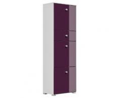 Schuhschrank Comfort 3 Klappen 12 Paar 52x160 cm Weiss-Brombeer