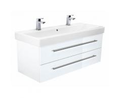 Badmöbel mit Geberit Icon Waschbecken 120 cm weiss hochglanz