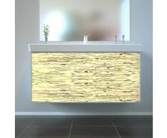 Badmöbel Wooden Leucht-Front Birke Holz mit Villeroy & Boch Waschbecken 100cm