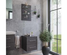 Kombi: Seitenschrank Cube, Regal-Panel 3 Glasböden anthrazit seidenglanz