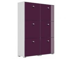 Schuhschrank Comfort 6 Klappen 24 Paar 105x142 cm Weiss-Brombeer