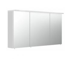 Spiegelschrank 120cm inkl.Design Acryl-Lampe und Glasböden weiss hochglanz