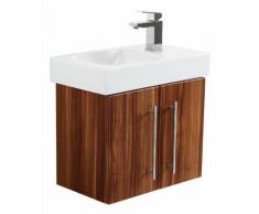 Badmöbel mit Geberit Icon Waschbecken XS 53 cm rechts walnuss seidenglanz